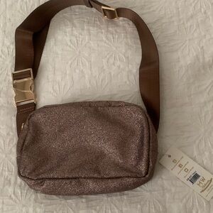 Madison West Glittery Brown Crossbody Bag